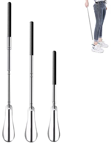 Shoe Horn Long Handle Metal Shoes Horns Helper Stainless Steel Telescopic