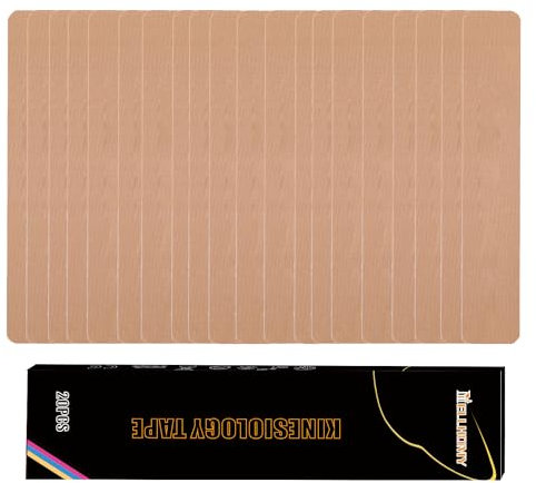 Kinesiotapes<20PCS>Kinesiologie Tape Streifen Precut,Elastisches Athletic Band für Joints Support&Muskel Schmerzlinderung <5cm, 25cm/Trip>Baumwolle wasserdichtes Sport Band(Hautfarbe)