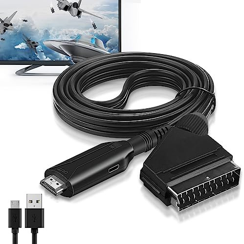Vegena SCART zu HDMI Adapter - All in One Konverter Mit Kabel, Full HD 1080P/720P Video Audio Wandler für HDTV, STB, VHS, Xbox, PS3, Sky, DVD, Blu-Ray