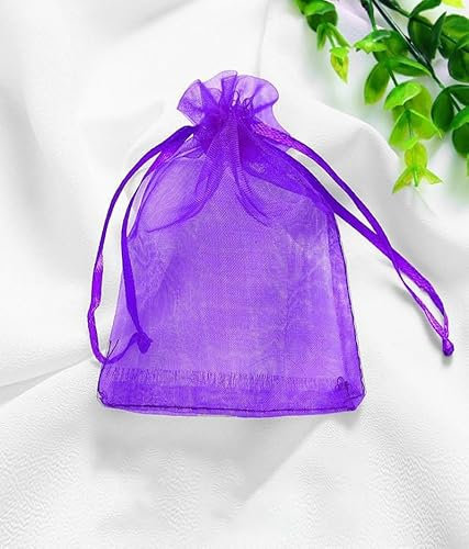 LTLSZRN 100 sacchetti in organza 9 x 12cm,Sacchetti Regalo Organza,Borse Organza,Borse Organza Gioielli Sacchetto con Coulisse per Nozze Regalo Caramella Partito matrimonio (Viola)
