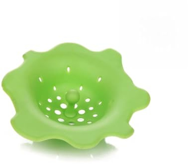 Crépine D’Évier en Silicone Fleurie, Filtre pour Évier Cuisine | Vert, Installation Facile, Retient les Déchets, Compatible Plupart des Bondes et Broyeurs D’Évier