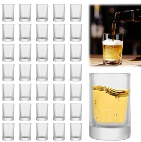 LDHHYH Vasos de Chupito de 36 Piezas - 25 ml Con Base Resistente, Transparentes para Whisky, Vodka y Licores
