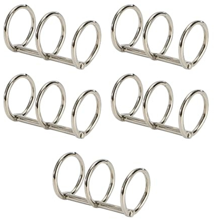 Generic 5x3 Ringe Metall Loseblattbinder 3 Löcher Metall Loseblattbinderinge Buchringe für, Silber 20mm