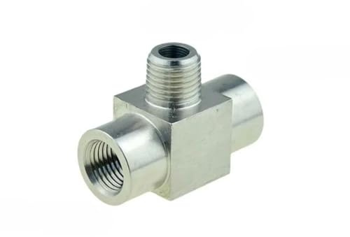 304 Stainless Steel Pipe Fitting Tee Elbow 4 Way 1/8 1/4 3/8 1/2 Female Male Thread High Pressure Air Adapter Coupler Connector-SS-PE-FMF-3/8