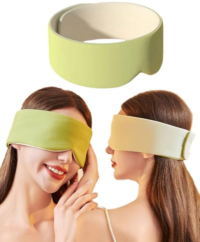 AORHOFJ 1 Stück Migräne-Maske, kühlende Maske für das Gesicht, weiche, bequeme Augenmaske, kühlend, Migräne-Linderung, Augen-Schlafmaske für Männer und Frauen (grün)