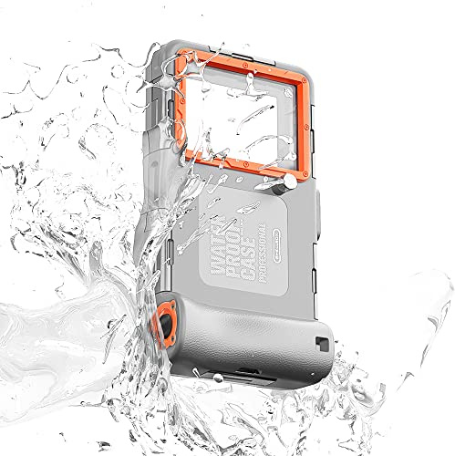 FiTSTILL Grau wasserdichte Handyhülle Universal Tauchen Fall 15m Unterwasser-Telefontasche zum Schwimmen Schnorcheln für iPhone 15/14/13/12/11 Pro Max Samsung Huawei Google One Plus Xiaomi LG
