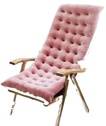 Liegenauflage Gartenliegekissen, weiche Baumwollfüllung, Liegestuhl-Couch-Sitzkissen, Pflanzendruck, verdickt, rutschfest, for Zuhause, lange Stuhlmatte Deckchair Auflage(Pink,100cmX40cmX8cm)