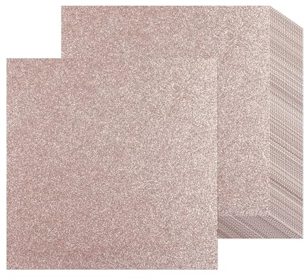12 hojas de papel de cartulina con purpurina de oro rosa de 30 x 30 cm, papel grueso con purpurina de 250 g/m², cartulina brillante para álbumes de recortes, proyectos de arte, tarjetas de