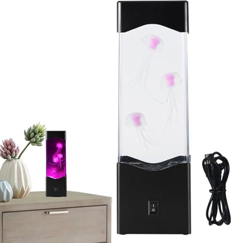 Dtaigou Quallenlampe -Lampe, gefälschte Quallen -Tank -LED -Lampe, Quallenlampe, Farbwechsel LED -Aquarium -Stimmungslampe, farbenfrohe Atmosphäre Beleuchtung für Kinder Erwachsene