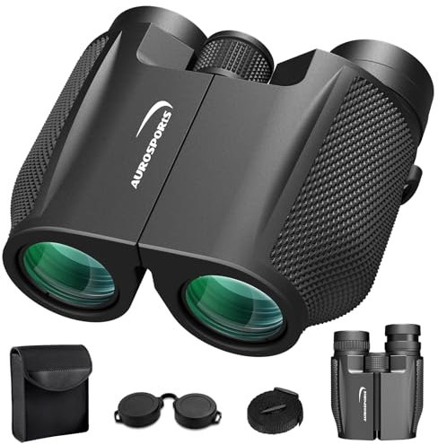 Aurosports 12x32 Fernglas für Erwachsene - Ferngläser Klein Kinder mit überlegener Klarheit - Kompakt Fernglas High Definition Ideal für Vogelbeobachtung Reisen Jagd Konzerte