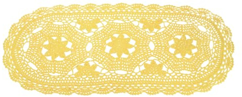 sourcing map Häkeldeckchen, 55,9 x 25,4 cm, handgefertigte Häkel-Tischsets, ovale Spitzendeckchen, 3 Blumenmuster, Baumwoll-Untersetzer für Hochzeit, Party, Dekoration, Hellgelb