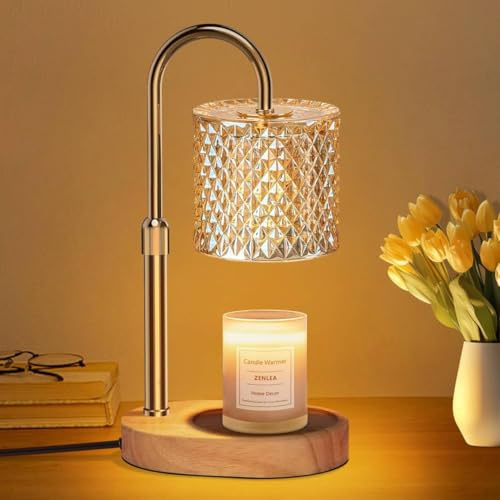 Loowoko Candle Warmer Lamp with 2 Bulbs, Timer and Dimmer, Adjustable Height, Birthday Gifts for Women Mom, Wax Melt Warmer for Scented Jar Candles