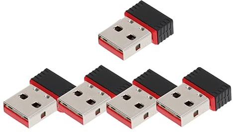 Veemoon Adaptateur USB sans Fil 150m 5 Pièces, Mini Récepteur WiFi Portable Ieee 802.11 B/g/n 2,4 Ghz Longue Portée pour PC et Ordinateur Portable