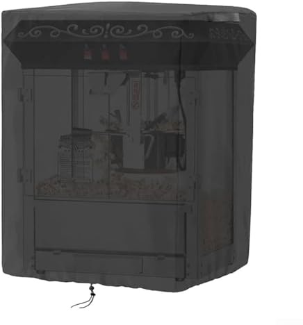 Eawfgtuw Waterproof 420D Oxford Popcorn Machine Cart Cover with Adjustable Drawstring, Dustproof Outdoor and Indoor Protective Cover Fits Most Popcorn Maker Carts, Black(C)
