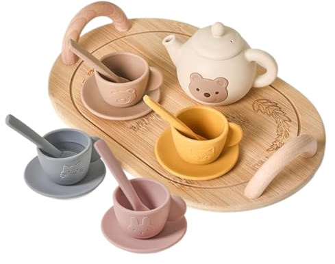 Service à Thé Complet | Accessoires de Cuisine Enfant Jouets d'Imitation - Jouet Éducatif pour Développement des Habiletés Motrices Cadeau pour Anniversaire Noël et Fêtes