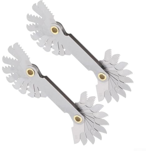 Avere un passo del calibro di filettatura 60° 2 pezzi set metrico e standard britannici 55 ° filettatura totale 40 lame per misuratori di filo di precisione