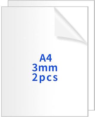 2 Stück A4 Acrylplatten, Klare Acrylglas Platte 3mm | Acrylglas Kunststoffplatten, Plastikplatte, Transparente Acrylplatte für Fotorahmen, Bilderrahmen