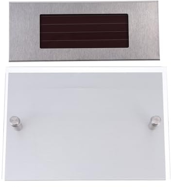 Uonlytech Lampada Solare da Parete con Rilevatore di Luce e Movimento, Numero Civico LED in Acciaio Inox, Illuminazione Esterna per Indirizzo Porta