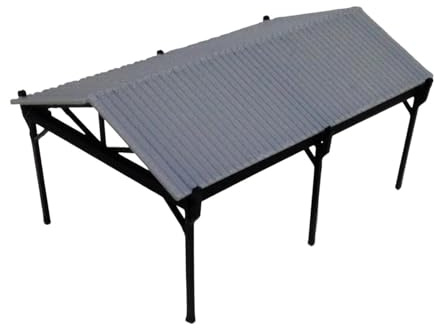 LeeQinersw Miniature Carport Model, DIY Scene Decor, Realistic Model Railroad Carport