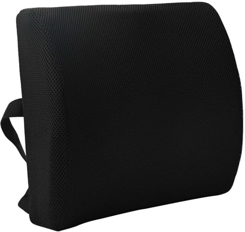 Mokuyary - Cojín dorsal (35,5 x 30 x 12 cm, cojín de apoyo, soporte lumbar, para oficina, silla, sillón, cama y sofá), color negro