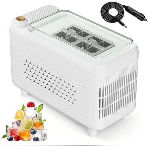 Mini ismaskin, 500 ml bärbar isbitsmaskin med 12 isbitar i 20 mm tjock och isbildande spak, gör-det-själv automatisk islåda, för hem, kontor, camping och bil