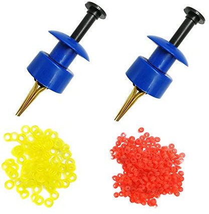 Drcfiser 2x Pellet Bander Tool Micro Bait Bands Banding Match Coarse Fishing Terminal Tackle Set w/ 600 Bands