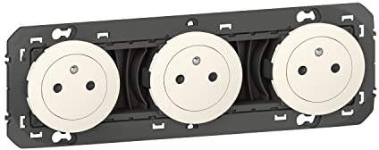 LEGRAND - Prise Triple Murale 16A avec Terre dooxie Surface - Prise 2P + T Affleurante avec Fond Rétractable - Fabriqué En France - Blanc