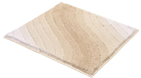 Kleine Wolke Badteppich Tender Sandbeige 60 x 60 cm | OEKO-TEX zertifiziert, rutschhemmende Unterseite, für Fußbodenheizung, maschinenwaschbar, 100% Polyester