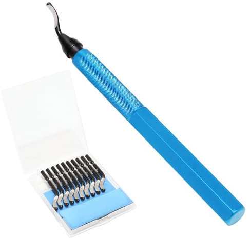 VASTOOLS Deburring Tool Kit/Metal Handle Chamfer Tool 6-1/2 / for Aluminum, Brass, Plastic Pipes Tube Hole/with Extra 10 HSS Blades