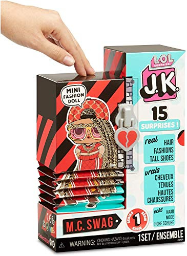 L.O.L. Surprise!, J.K. – Set mit 15 Überraschungen, Davon 1 Puppe 12 cm, Maxi Schuhe, Kleidung, Zubehör, Wasserüberraschung, Modelle zufällig zum Sammeln, Spielzeug für Kinder ab 3 Jahren, LLUF2