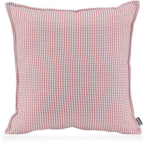 H.O.C.K. Allam Outdoor Kissen inkl. Füllung und Sitzkissen kariert Outdoor/Indoor (50x50cm, Rot)