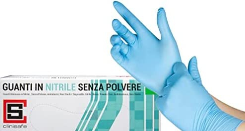 FERRAMENTA CONF 100 PZ. GUANTI IN NITRILE SENZA POLVERE AMBIDESTRI TAGLIA L