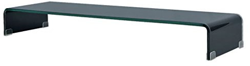 Susany Alza Schermo in Vetro Temperato Trasparente/Nero/Bianco,Mobile Porta TV in Vetro Temperato,Porta TV in Vetro Nero,Mobile TV in Vetro,Tavolino Porta TV in Vetro,Rialzo TV in Vetro