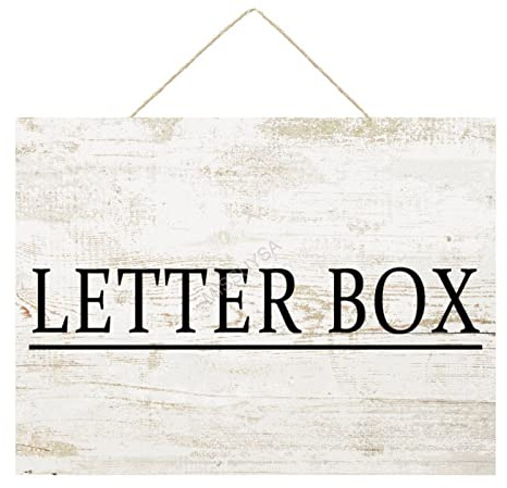 Wooden Signs, Rustic Letter Box Sign Plaque Pianted Quote Home Decor Farmhouse Garden Outdoor Wall Art 8X12,