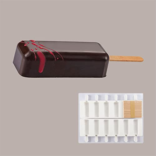 Lucgel Stampo Moderno in Silicone per Stecco Gelato Bric - 1 Kit 2x6 Pose -