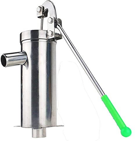 Pompe Pichet en Acier Inoxydable,Pompe de surpression Pompe à Jet d'eau Manuelle Puits Secouer la Main Pompe de Puits d'Aspiration Eaux Souterraines pour la Maison Cour Étangs Jardin(Size:Pump+2 lea
