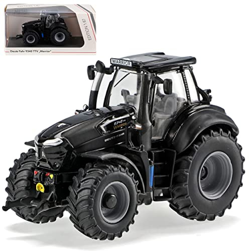 Deutz Fahr TTV Warrior Schwarz Traktor H0 1/87 Schuco Modell Auto mit individiuellem Wunschkennzeichen