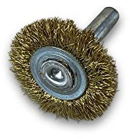 Lot de 10 brosses rotatives circulaires métalliques sur tige Ø 30 mm | Fil laiton dur Ø 0,30 mm | Epaisseur 8 mm | 1 rang | Pour perceuse ou visseuse à mandrin | Kibros 2630LT8x10