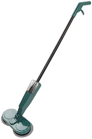 Elettrico Senza Fili, Lavapavimenti Portatile con Rotazione Automatica di 90 Gradi con Testine a Doppia Rotazione e 4 Panni per 60 Minuti di Autonomia Pulitore per Pavimenti