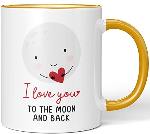 JUNIWORDS Tasse, I Love You to The Moon and Back, Dunkelgelb (1008377)