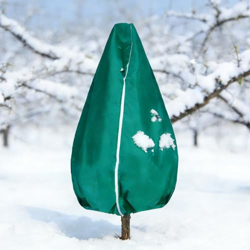 Plant Covers Freeze Protection-78W x 110H Extra Large Frost Blankets for Outdoor Plants, 2.4oz/yd² Heavy-Duty Christmas Tree Covers with Zipper & Drawstring – Reusable Winter Plant Freeze Cloth