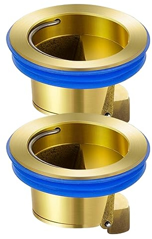 Deodorant Floor Drain Core, 2Pcs Toilet Floor Drain Deodorizing Core Tub Drain Stopper Backflow Preventer Sewer Core Anti-Odor Plug Strainer for Kitchen Bathroom (Brass)