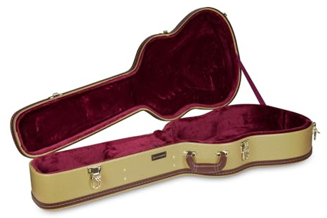 Crossrock Wooden Case fits 17 Archtop Acoustic Jazz Guitars-Vinyl Tweed (CRW620JA17TW)