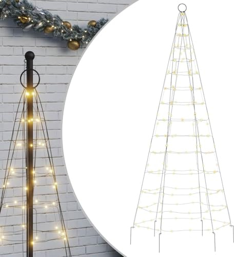 vidaXL LED-Weihnachtsbaum 200 LEDs Warmweiß 180 cm