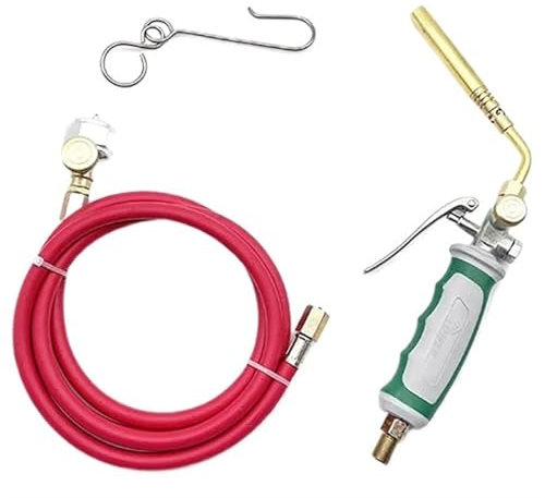 Gasschweißpistole mit 1,6 m/5,3 Fuß Steuerventil, selbstschließendem Luftschlauch, Propan-Butan-Gasflasche, Hochtemperatur-Schweißbrenner