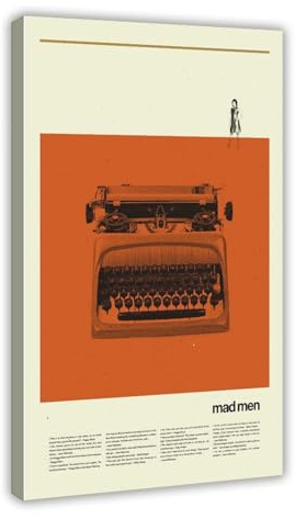 Mad Men Schreibmaschinen-Poster, TV-Show, Poster, Wandkunst, Dekor, Bild, Gemälde für Wohnzimmer, Schlafzimmer, Dekoration, Rahmenstil, 40 x 60 cm