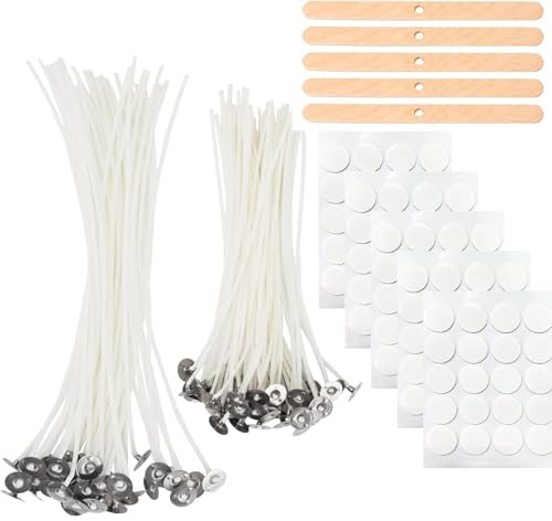Kerzendochte für Kerzen, 100 Stück Dochte Kerzen Selber Machen Set. Längen 10 cm & 15 cm