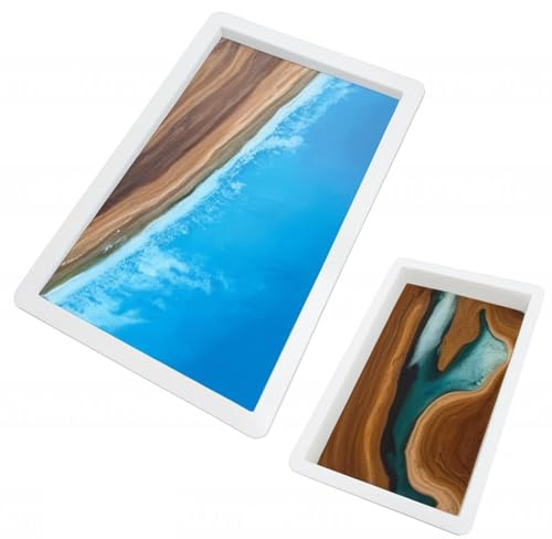 2Pcs Extra Large Reusable Epoxy Resin Table Mold15.7x9.8x3 inch 11.4x7.5x2 inch Rectangles Epoxy Resin Molds for River Table, Coffee Side Table, Cutting Board, Charcuterie Board, Art Panel