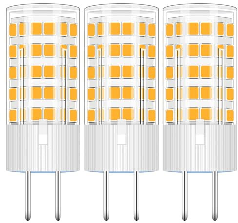 ZHENMING 4W GY6.35 LED 12V Warmweiss 3000K Glühbirnen JC Bi-Pin-Sockel Lampe Ersetzt 40W JC G6.35 Halogen Stiftsockellampe, 3-Stück