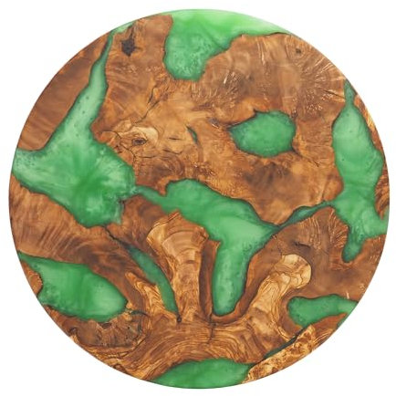 Olivarte Handmade Epoxy Cutting Board & Charcuterie Board - Decorative, Olive Wood Boards for Serving Cheese, Fruit, Meat - Ideal for Kitchen, Unique Housewarming Gift - Green Resin